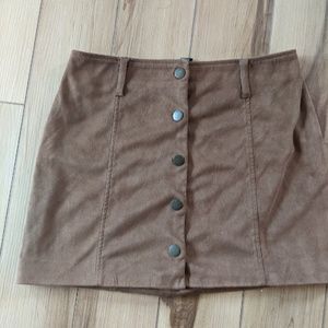 Faux Suède button up skirt